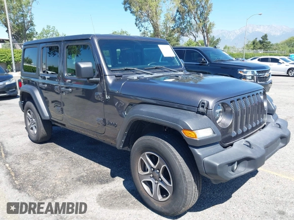 2022 Jeep Wrangler Unlimited Sport S z VIN 1C4HJXDG6NW134306, wystawiony jako IAAI lot #42206796 z przebiegiem 45 303 mil mil oraz . Historia ofert i sprzedaży dostępna na DreamBid. Obrazek 1.
