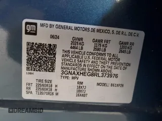 2024 Chevrolet Equinox LS z VIN 3GNAXHEG8RL373976, wystawiony jako Copart lot #54195365 z przebiegiem 26 933 mil mil oraz Szkoda całkowita • Salvage title. Historia ofert i sprzedaży dostępna na DreamBid. Obrazek 12.