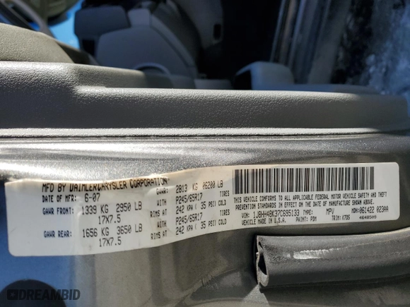 2007 Jeep Commander Sport with VIN 1J8HH48K37C695133, listed as a Copart auction lot 41487995 with 365,598 mi miles and Salvage Title. Bid and sale history available at carsss.com. Image 15.