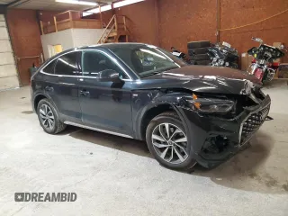 2022 Audi Q5 Sportback S line Premium Plus with VIN WA15ABFY4N2105772, listed as a Copart auction lot 54119335 with 38,217 mi miles and Salvage title. Bid and sale history available at DreamBid. Image 4.
