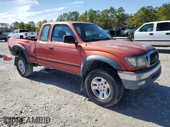2002 Toyota Tacoma PreRunner with VIN 5TESM92N62Z111116, listed as a Copart auction lot 43578445 with 341,236 mi miles and Salvage title. Bid and sale history available at DreamBid. Image 4.