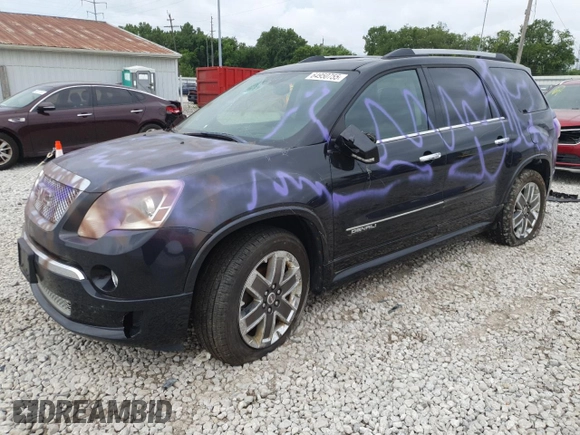 2012 GMC Acadia Denali z VIN 1GKKVTED7CJ130125, wystawiony jako Copart lot #64950755 z przebiegiem Nie podano mil oraz Szkoda całkowita • Salvage title. Historia ofert i sprzedaży dostępna na DreamBid. Obrazek 1.