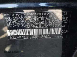 2022 Lexus IS 350 F Sport z VIN JTHGZ1B24N5052989, wystawiony jako IAAI lot #42173656 z przebiegiem 41 488 mil mil oraz . Historia ofert i sprzedaży dostępna na DreamBid. Obrazek 9.