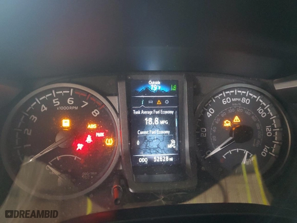 2022 Toyota Tacoma 4WD SR with VIN 3TYCZ5AN0NT055986, listed as a Copart auction lot 50165995 with 52,628 mi miles and Salvage Title. Bid and sale history available at carsss.com. Image 9.