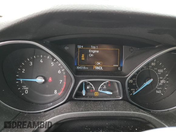 2017 Ford Focus SE with VIN 1FADP3K21HL340464, listed as a Copart auction lot 45750535 with 64,518 mi miles and Salvage Title. Bid and sale history available at carsss.com. Image 9.
