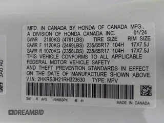 2024 Honda CR-V LX with VIN 2HKRS3H21RH323630, listed as a IAAI auction lot 41514778 with 3,566 mi miles and . Bid and sale history available at DreamBid. Image 9.
