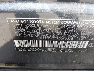 2007 Lexus IS 350 with VIN JTHBE262575015278, listed as a IAAI auction lot 42572142 with 159,701 mi miles and . Bid and sale history available at DreamBid. Image 9.