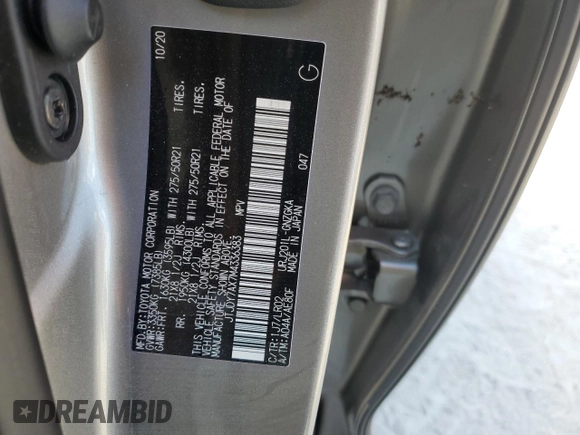 2021 Lexus LX 570 z VIN JTJDY7AX7M4336383, wystawiony jako Copart lot #77619174 z przebiegiem Nie podano mil oraz Szkoda całkowita • Salvage title. Historia ofert i sprzedaży dostępna na DreamBid. Obrazek 14.