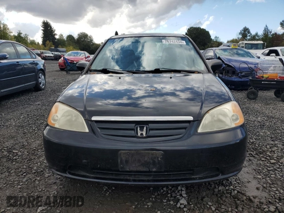 2001 Honda Civic LX with VIN JHMES15561S001328, listed as a Copart auction lot 76742434 with 170,968 mi miles and Clean Title. Bid and sale history available at carsss.com. Image 5.