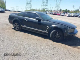 2005 Ford Mustang Deluxe with VIN 1ZVFT80N255111782, listed as a IAAI auction lot 42145903 with 243,853 mi miles. Bid and sale history available at carsss.com. Image 1.