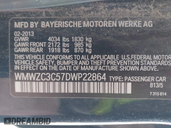 2013 MINI Countryman S z VIN WMWZC3C57DWP22864, wystawiony jako IAAI lot #42041909 z przebiegiem 139 932 mil mil oraz . Historia ofert i sprzedaży dostępna na DreamBid. Obrazek 9.