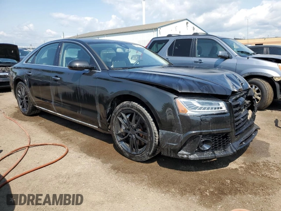 2017 Audi A8 with VIN WAUJ4AFD2HN001445, listed as a Copart auction lot 60271945 with 27,273 mi miles and Salvage title. Bid and sale history available at DreamBid. Image 4.