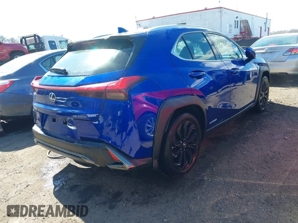 2021 Lexus UX with VIN JTHR9JBH1M2050209, listed as a IAAI auction lot 41874736 with 31,536 mi miles. Bid and sale history available at carsss.com. Image 4.