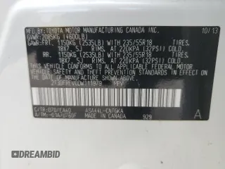 2013 Toyota RAV4 Limited with VIN 2T3DFREV0DW111979, listed as a Copart auction lot 48904115 with 131,078 mi miles and Salvage title. Bid and sale history available at DreamBid. Image 15.