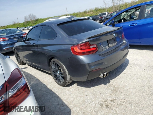 2015 BMW 2 Series 228i with VIN WBA1F5C57FV256779, listed as a Copart auction lot 49162474 with 69,078 mi miles and Salvage Title. Bid and sale history available at carsss.com. Image 2.