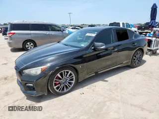 2016 Infiniti Q50 Red Sport 400 with VIN JN1FV7AP8GM420675, listed as a Copart auction lot 65024325 with 125,154 mi miles and Salvage title. Bid and sale history available at DreamBid. Image 1.
