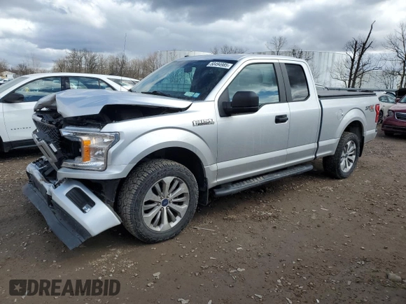 2018 Ford F-150 XL with VIN 1FTEX1EP8JFB61837, listed as a Copart auction lot 50494985 with 37,363 mi miles and Salvage Title. Bid and sale history available at carsss.com. Image 1.
