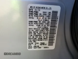 2013 Infiniti FX with VIN JN8CS1MU6DM141815, listed as a Copart auction lot 70203594 with 116,198 mi miles and Clean Title. Bid and sale history available at DreamBid. Image 13.