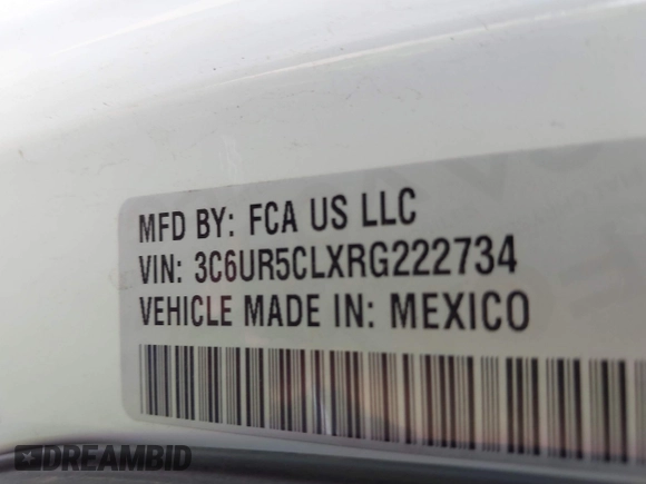 2024 Ram 2500 Tradesman with VIN 3C6UR5CLXRG222734, listed as a IAAI auction lot 41689397 with 4,685 mi miles and . Bid and sale history available at DreamBid. Image 9.