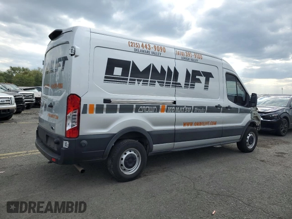 2023 Ford Transit Cargo with VIN 1FTBW9C89PKA44249, listed as a Copart auction lot 75167994 with 21,652 mi miles and Salvage Title. Bid and sale history available at DreamBid. Image 3.