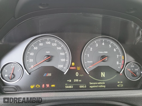 2015 BMW M4 with VIN WBS3R9C56FK330505, listed as a Copart auction lot 37317014 with 54,483 mi miles. Bid and sale history available at carsss.com. Image 9.