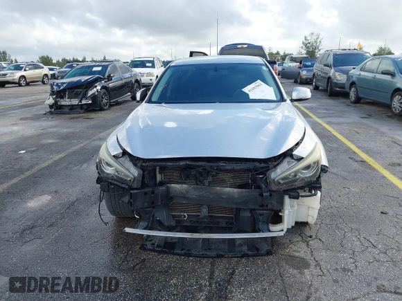 2015 Infiniti Q50 Premium with VIN JN1BV7AP9FM358782, listed as a IAAI auction lot 41103963 with 96,853 mi miles. Bid and sale history available at carsss.com. Image 13.