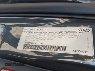 2018 Audi A5 Sportback Premium Plus with VIN WAUENCF53JA132769, listed as a IAAI auction lot 42037673 with 128,040 mi miles. Bid and sale history available at carsss.com. Image 9.