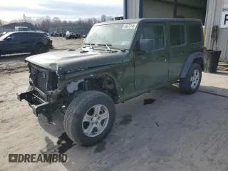 2022 Jeep Wrangler Unlimited Sport S with VIN 1C4HJXDG2NW151250, listed as a Copart auction lot 46073145 with 46,531 mi miles and Salvage Title. Bid and sale history available at carsss.com. Image 1.