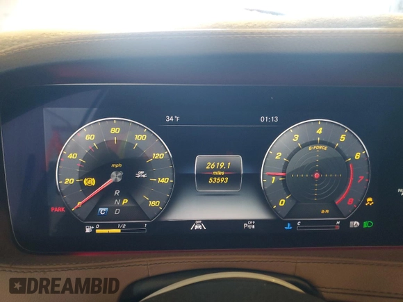 2020 Mercedes-Benz S with VIN W1KUG8GB6LA556031, listed as a Copart auction lot 45177125 with 53,593 mi miles and Salvage Title. Bid and sale history available at DreamBid. Image 9.