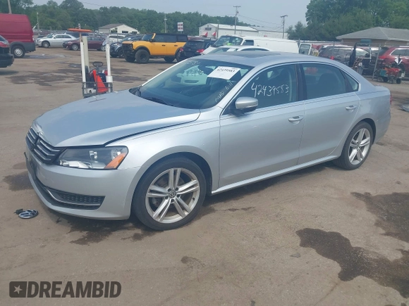 2014 Volkswagen Passat SE with VIN 1VWBT7A37EC039074, listed as a IAAI auction lot 42439583 with 109,654 mi miles and . Bid and sale history available at DreamBid. Image 2.