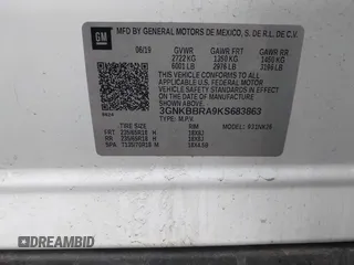 2019 Chevrolet Blazer z VIN 3GNKBBRA9KS683863, wystawiony jako IAAI lot #41716193 z przebiegiem 98 137 mil mil oraz . Historia ofert i sprzedaży dostępna na DreamBid. Obrazek 9.