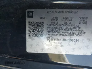 2019 Chevrolet Camaro 1LT with VIN 1G1FB3DS4K0156054, listed as a IAAI auction lot 41178869 with 29,354 mi miles. Bid and sale history available at carsss.com. Image 9.