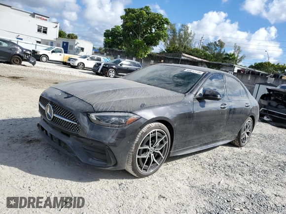 2022 Mercedes-Benz C 300 with VIN W1KAF4GB5NR057756, listed as a Copart auction lot 43812115 with 58,810 mi miles and Non Repairable. Bid and sale history available at DreamBid. Image 1.