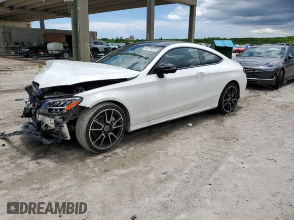 2021 Mercedes-Benz C 300 z VIN W1KWJ8DB2MG095181, wystawiony jako Copart lot #62876523 z przebiegiem 13 463 mil mil oraz Szkoda całkowita • Salvage title. Historia ofert i sprzedaży dostępna na DreamBid. Obrazek 1.