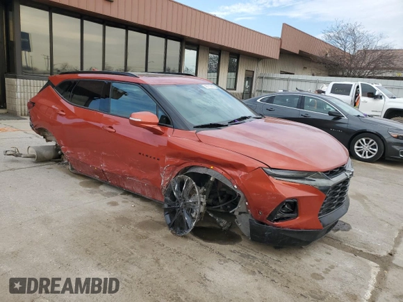 2021 Chevrolet Blazer RS z VIN 3GNKBERSXMS544435, wystawiony jako Copart lot #49710865 z przebiegiem 57 321 mil mil oraz Szkoda całkowita • Salvage title. Historia ofert i sprzedaży dostępna na DreamBid. Obrazek 4.