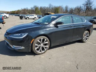 2015 Chrysler 200 C with VIN 1C3CCCEG6FN656473, listed as a Copart auction lot 51035755 with 66,500 mi miles and Salvage Title. Bid and sale history available at carsss.com. Image 1.