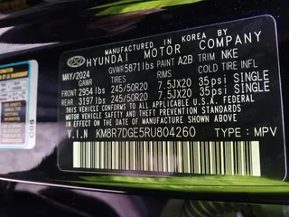 2024 Hyundai Palisade Calligraphy z VIN KM8R7DGE5RU804260, wystawiony jako IAAI lot #41467561 z przebiegiem 2 102 mil mil oraz . Historia ofert i sprzedaży dostępna na DreamBid. Obrazek 9.