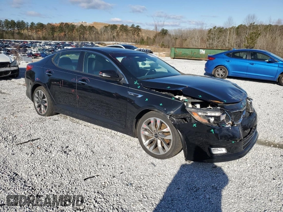 2015 Kia Optima SX Turbo with VIN 5XXGR4A63FG471338, listed as a Copart auction lot 48134875 with 81,358 mi miles and Salvage Title. Bid and sale history available at carsss.com. Image 4.
