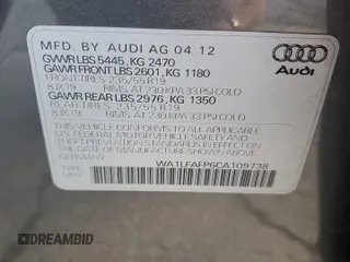2012 Audi Q5 2.0T Premium Plus with VIN WA1LFAFP6CA109738, listed as a Copart auction lot 47764795 with 152,272 mi miles and Salvage Title. Bid and sale history available at carsss.com. Image 13.