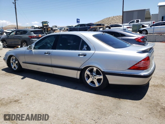 2003 Mercedes-Benz S-Class 4.3L with VIN WDBNG83J43A344741, listed as a Copart auction lot 61529804 with 168,189 mi miles and Salvage Title. Bid and sale history available at carsss.com. Image 2.