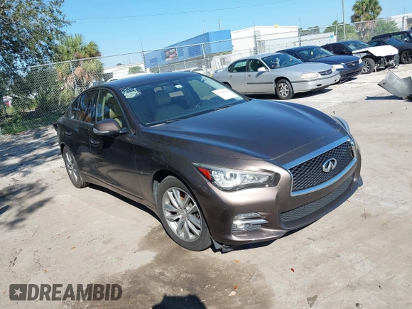 2015 Infiniti Q50 Premium z VIN JN1BV7AR3FM396882, wystawiony jako IAAI lot #37523335 z przebiegiem 89 761 mil mil oraz . Historia ofert i sprzedaży dostępna na DreamBid. Obrazek 1.