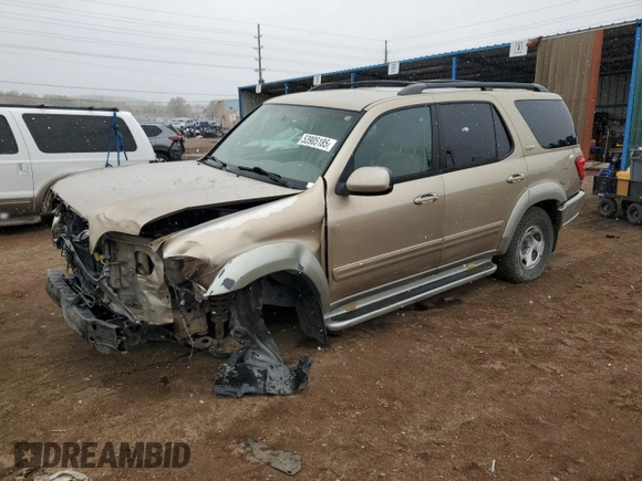 2003 Toyota Sequoia SR5 with VIN 5TDZT34A13S198804, listed as a Copart auction lot 53905185 with 250,067 mi miles and Salvage Title. Bid and sale history available at carsss.com. Image 1.