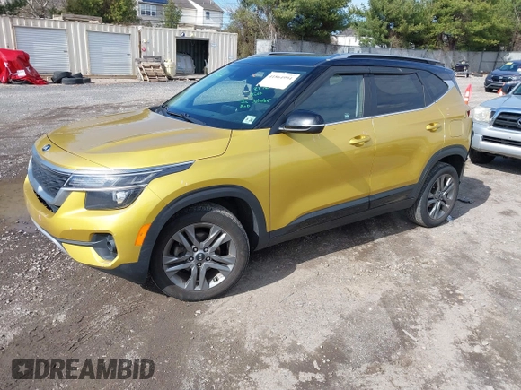 2021 Kia Seltos S with VIN KNDEU2AA7M7123952, listed as a IAAI auction lot 41864994 with 82,413 mi miles and . Bid and sale history available at DreamBid. Image 2.