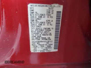 2008 Nissan Armada SE z VIN 5N1AA08D98N602852, wystawiony jako Copart lot #85514374 z przebiegiem 148 639 mil mil oraz Szkoda całkowita • Salvage title. Historia ofert i sprzedaży dostępna na DreamBid. Obrazek 14.