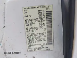 2012 Nissan Pathfinder Silver Edition with VIN 5N1AR1NN0CC611570, listed as a IAAI auction lot 42675124 with 217,542 mi miles and . Bid and sale history available at DreamBid. Image 9.