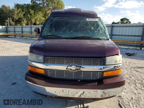 2005 Chevrolet Express Cargo Van YF7 Upfitter with VIN 1GBFG15T751154645, listed as a Copart auction lot 84732304 with 38,363 mi miles and Salvage Title. Bid and sale history available at carsss.com. Image 5.