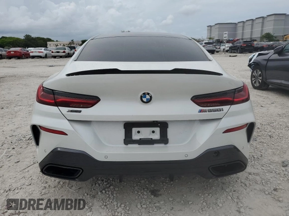 2020 BMW 8 Series M850i with VIN WBAGV8C00LCD38284, listed as a Copart auction lot 60605075 with 57,161 mi miles and Salvage title. Bid and sale history available at DreamBid. Image 6.