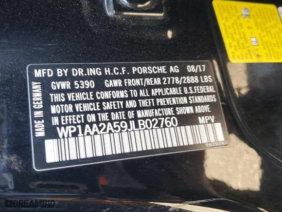 2018 Porsche Macan with VIN WP1AA2A59JLB02760, listed as a Copart auction lot 88931705 with 88,746 mi miles and Salvage Title. Bid and sale history available at carsss.com. Image 15.