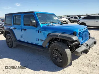 2022 Jeep Wrangler Unlimited Sport with VIN 1C4HJXDN8NW173946, listed as a Copart auction lot 48877615 with Not Provided miles and Salvage Title. Bid and sale history available at DreamBid. Image 4.