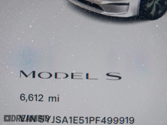2023 Tesla Model S with VIN 5YJSA1E51PF499919, listed as a IAAI auction lot 42459166 with 6,612 mi miles and . Bid and sale history available at DreamBid. Image 7.